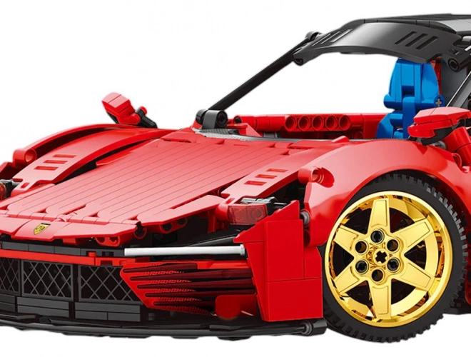Set bouwstenen rode sportauto
