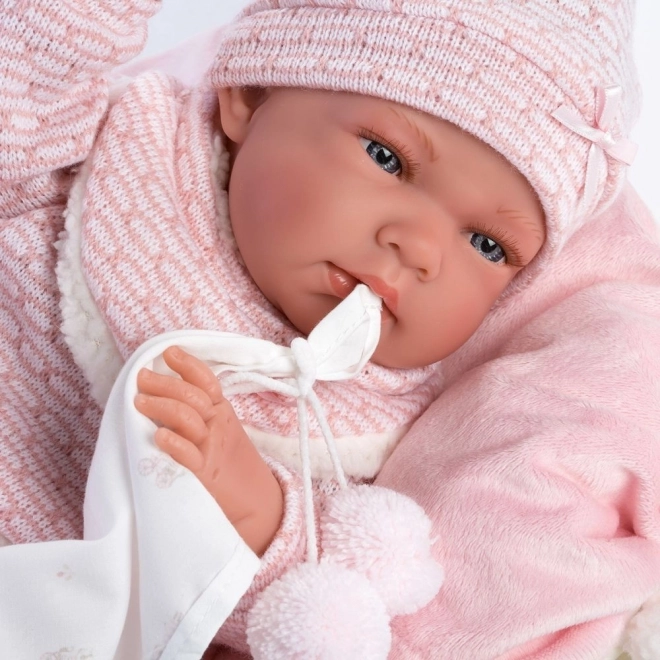 Llorens 73860 PASGEBOREN MEISJE - realistische babypop met volledig lichaam van vinyl - 40 cm