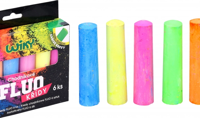 Fluorescent Sidewalk Chalk 6 pcs