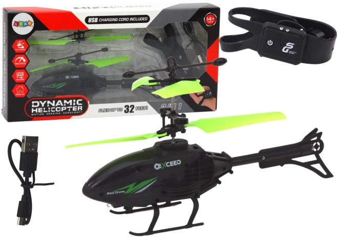 Band voor handbestuurde helikopter zwart en groen