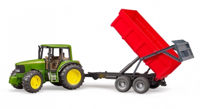 Bruder Trekker John Deere met kiepende aanhanger