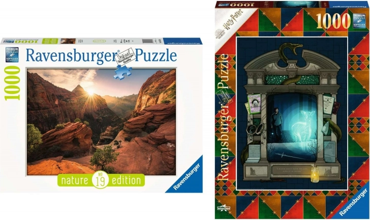Ravensburger puzzle 2×1000 pieces with SoftClick technology