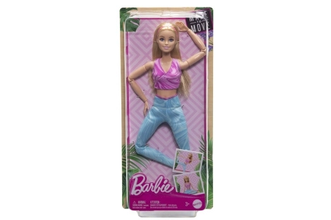 Barbie in beweging - Blondine met blauwe legging HRH27