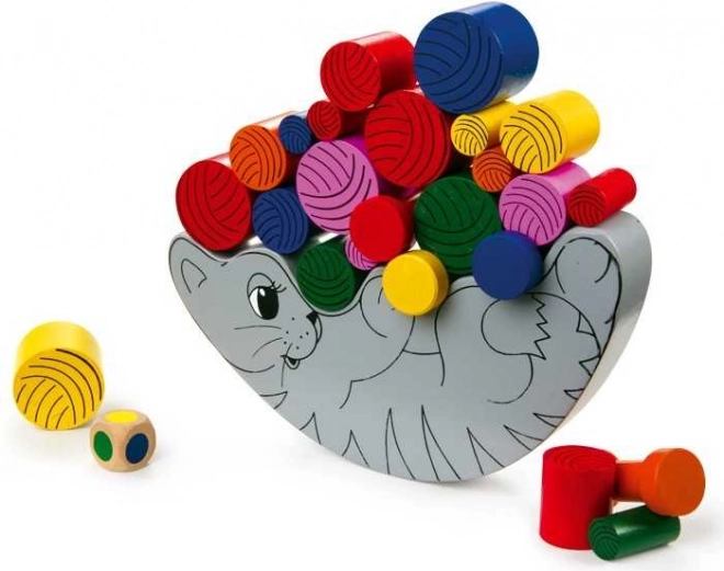 small foot houten motorisch spel balancerende kat