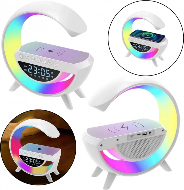 Multifunctional Night Lamp with Alarm Clock and Induction Charger