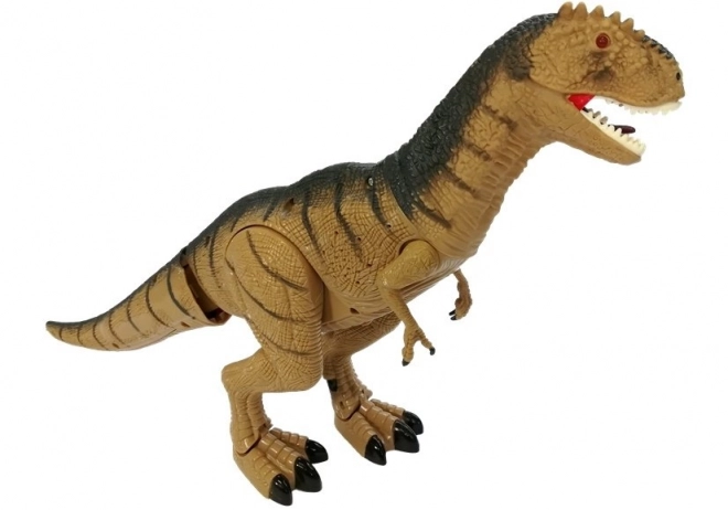 Tyrannosaurus dinosaurus beweegt brult licht op
