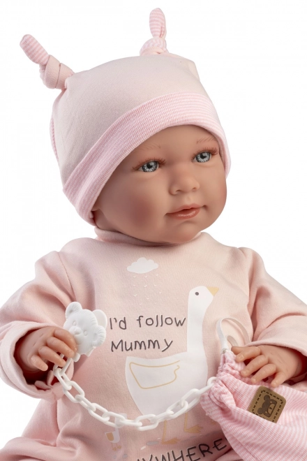 Llorens 74108 NEW BORN - realistische babypop met geluiden en zacht stoffen lichaam - 42 cm