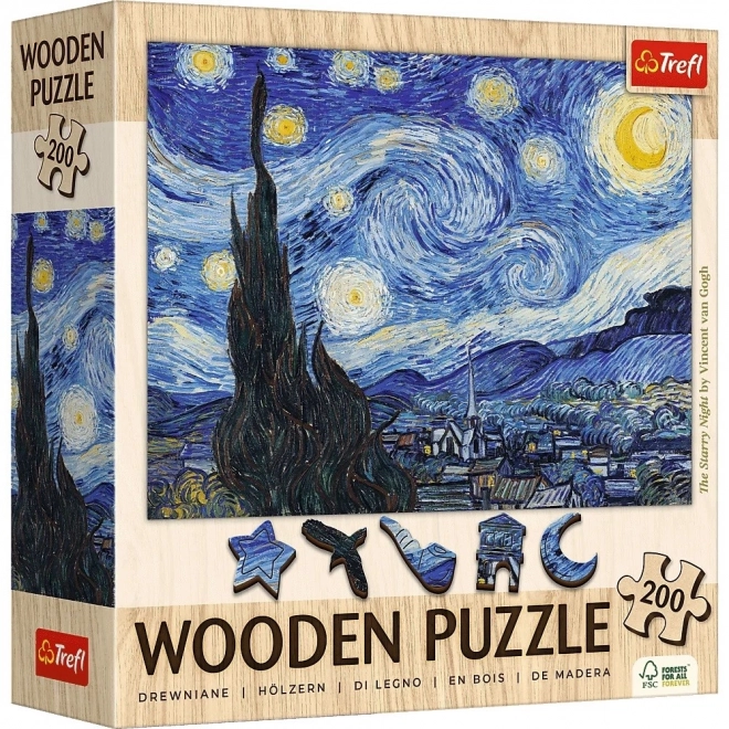 Wooden Puzzle Vincent van Gogh - Starry Night 200 Pieces