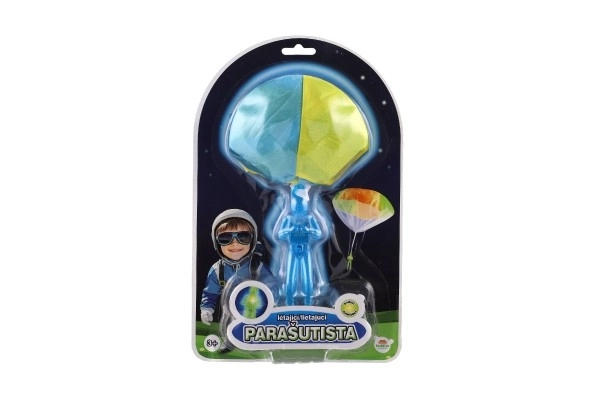 Gloeiende parachutist met parachute 12 cm