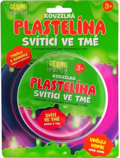 Magische klei GLUMI die in het donker licht