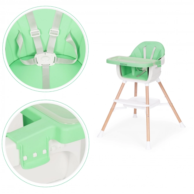 Kinder eetstoel 2-in-1 groen ECOTOYS