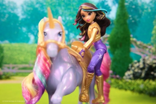 Lichtgevende eenhoorn en figuur Sophia & Wildstar