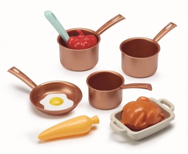 Grande ensemble d'ustensiles de cuisine pour enfants et aliments