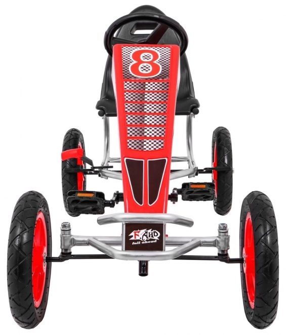Gokart Full Ahead AIR met pedalen voor kinderen 3+ Rood + Verstelbare stoel + Opblaasbare wielen + Handrem