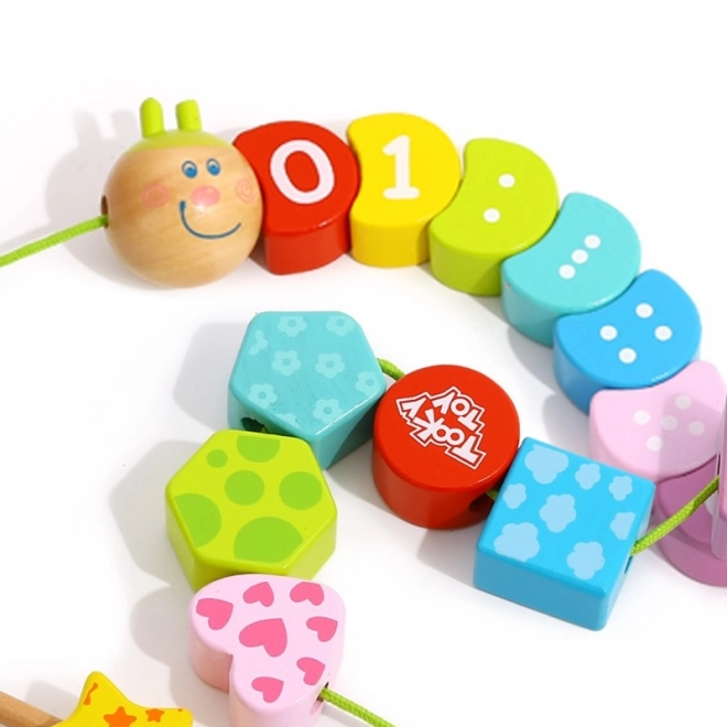 Tooky Toy schnürbare Holzgierlande mit Zahlen