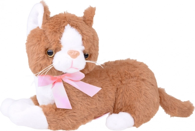 Plüschkatze Flico mit rosa Schleife 34 cm