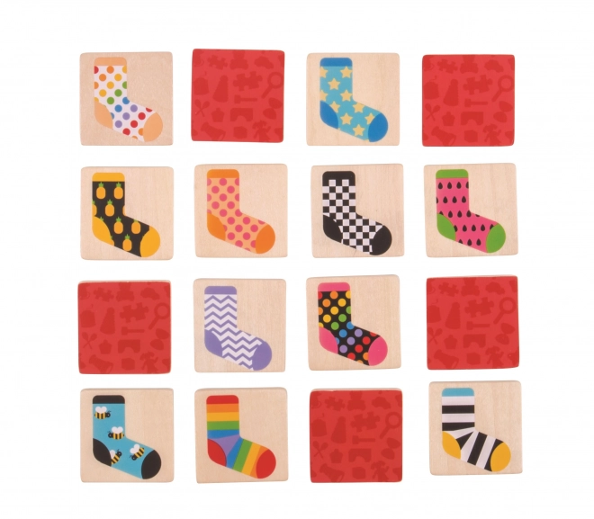 Wooden Matching Game with Socks for Children