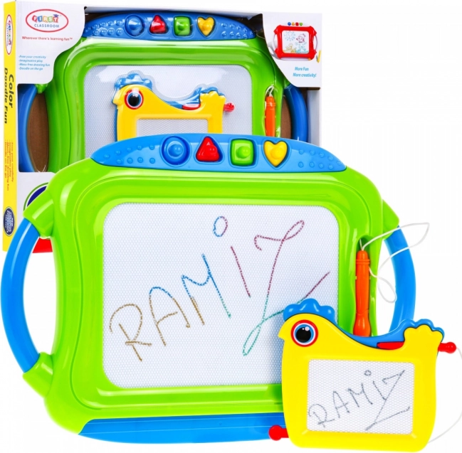 Lot de 2 ardoises magnétiques de dessin pour enfants 3+ avec stylos-guides et 4 tampons