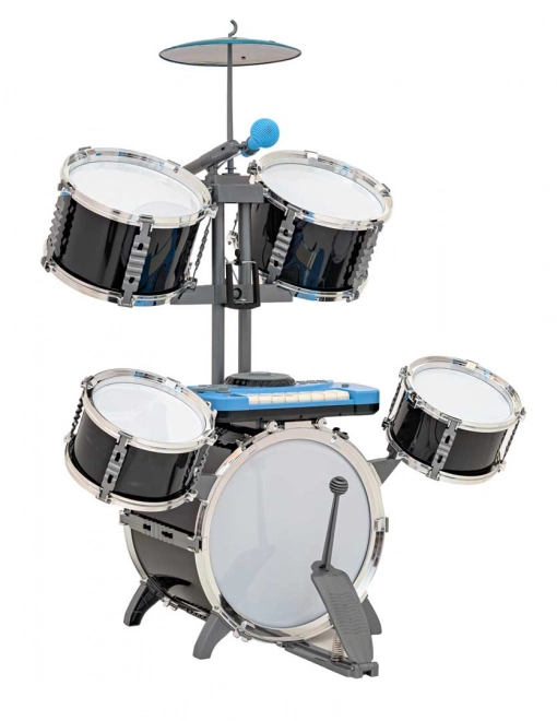 Grote zwarte drumstel met toetsenbord