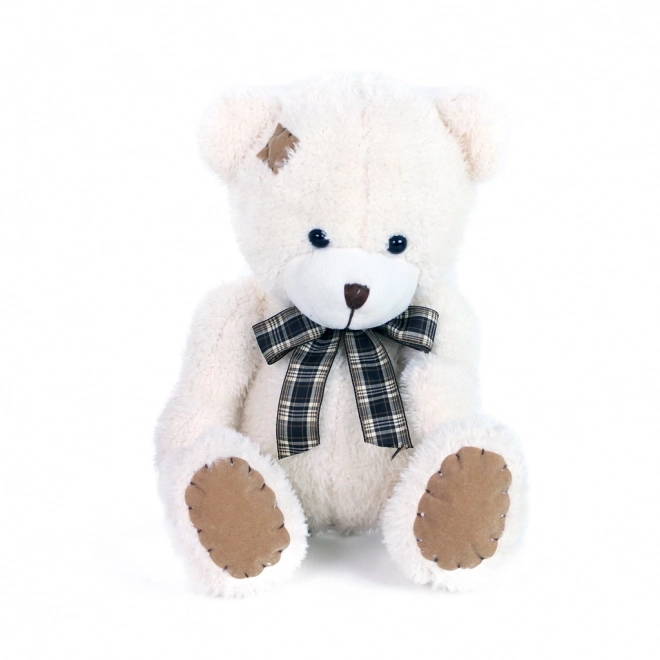 Pluchen teddybeer met strik en lapje