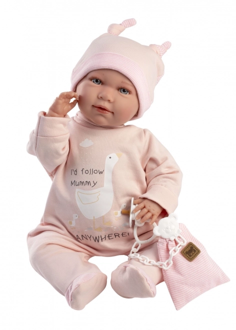 Llorens 74108 NEW BORN - realistische babypop met geluiden en zacht stoffen lichaam - 42 cm