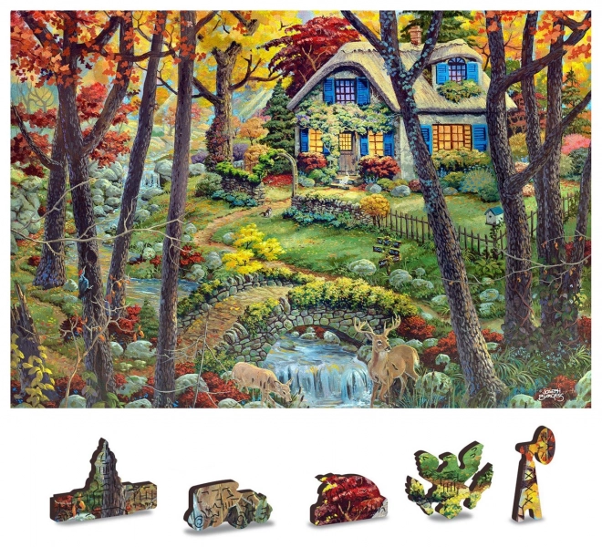 Houten puzzel Huisje in het bos van WOODEN CITY