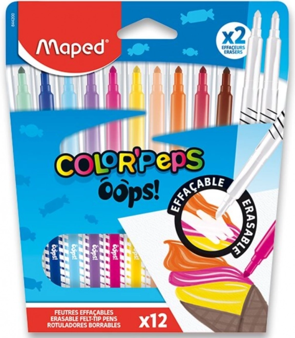 Fixy MAPED Color’Peps Oops 12 kleuren + 2 wissers