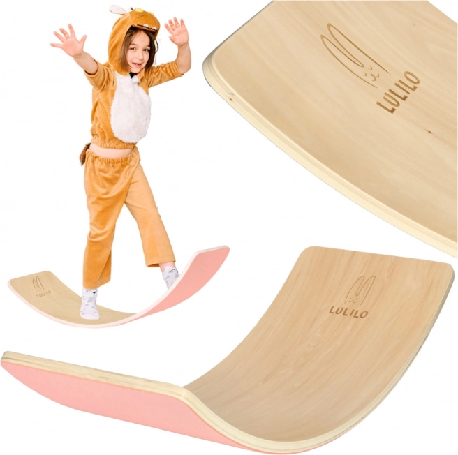 Holz-Balancierbrett mit Filz Lulilo AJLO – Rosa