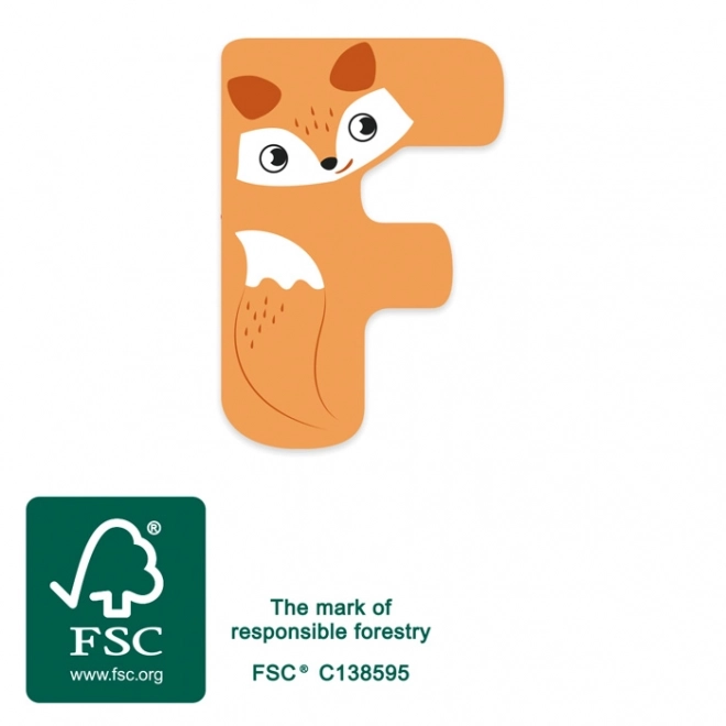 Small Foot Houten letter F met vos voor de kinderkamer