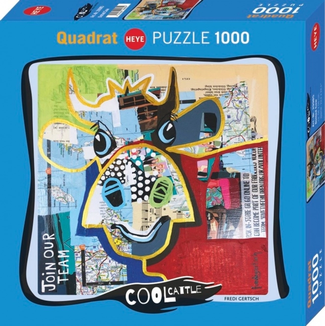 Vierkant puzzel Gevlekte koe 1000 stukjes