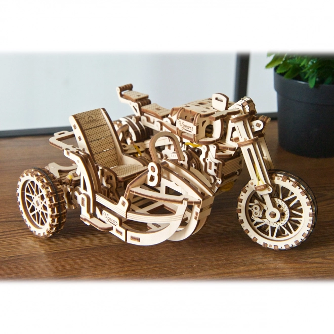 Ugears 3D-puzzel Motorfiets met zijspan 380 stuks
