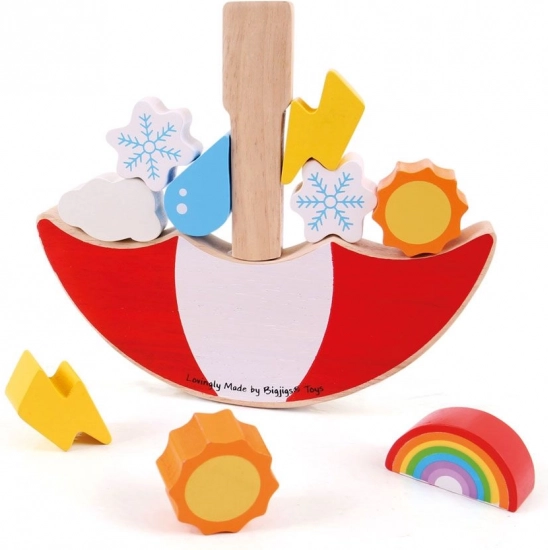 Wooden Balancing Game Weather BIGJIGS TOYS