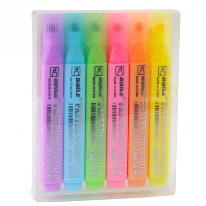 Set van 6 pastel markeerstiften