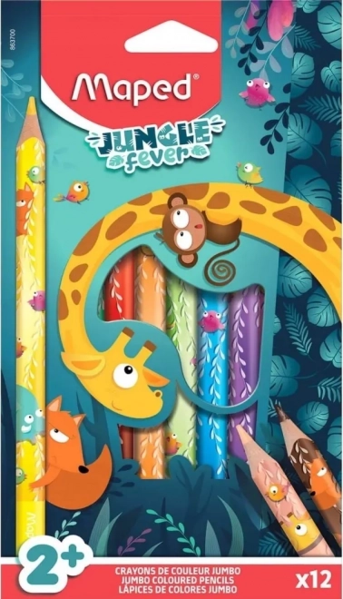 Colored Pencils Maped Jungle Fever Jumbo
