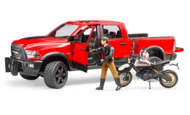 Bruder Off-road auto RAM met motorfiets