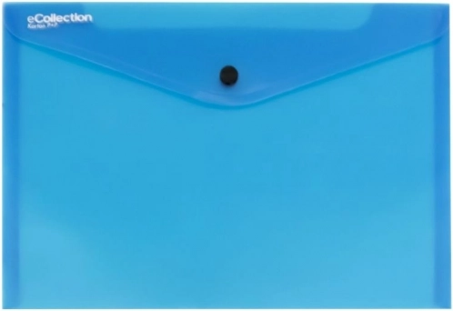 Pochette à bouton-pression A5, bleue, polypropylène