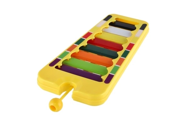 Xylofoon plastic/metaal 24cm met stokje in doos 29x16x3cm