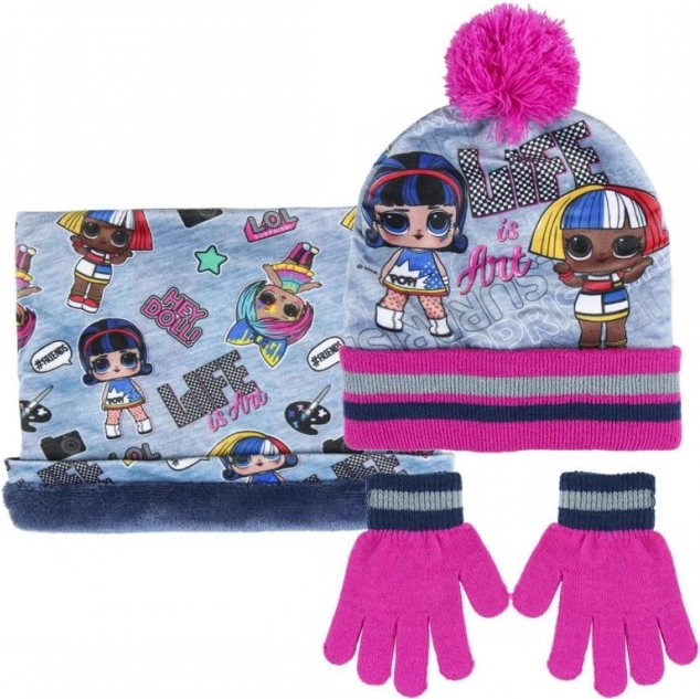 Winterset L.O.L. – muts, col en handschoenen