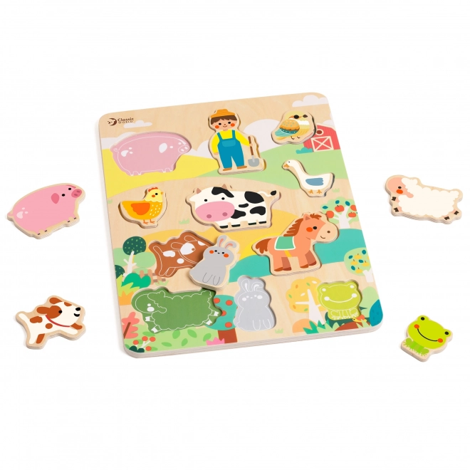 Wooden Farm Animal Matching Puzzle