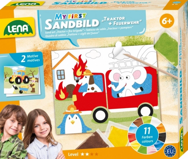 LENA zandplaatjes met vervoersmiddelen – creatieve set voor kinderen