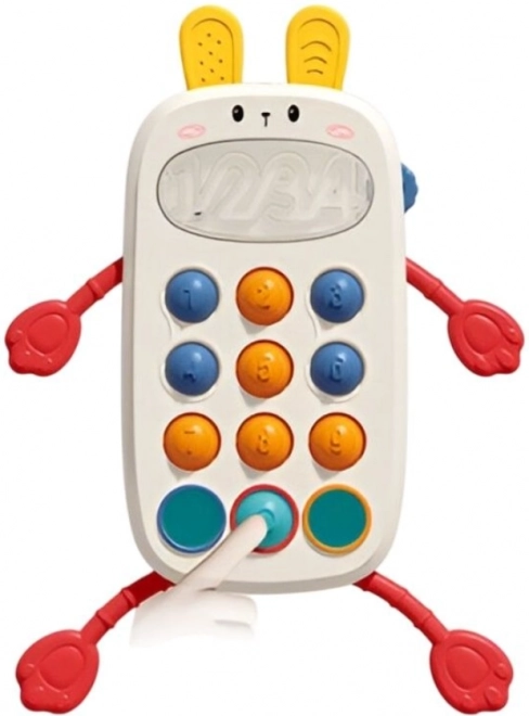 Sensorische mobiele telefoon voor kinderen met konijnenthema