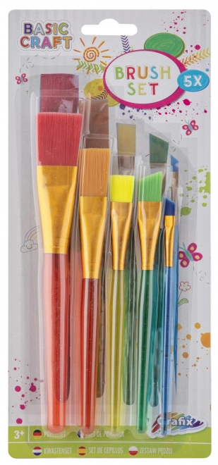 Set van platte schilderskwasten