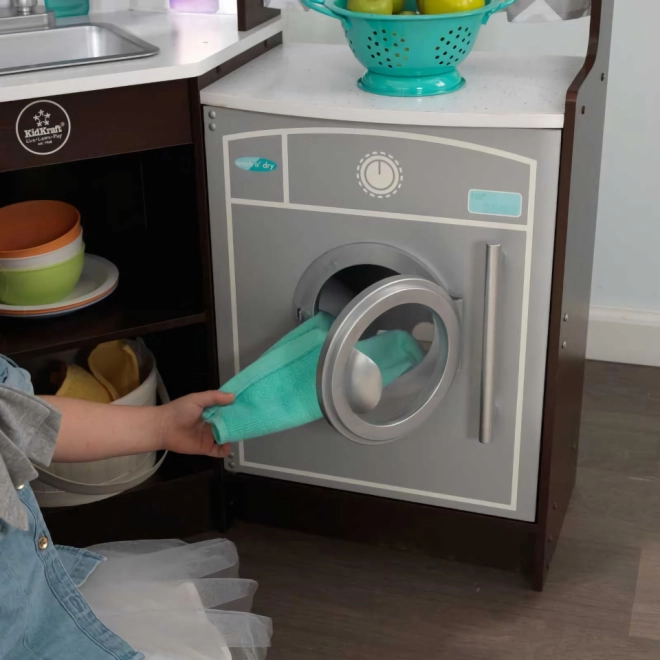 Washing machine and storage to keep play tidy
