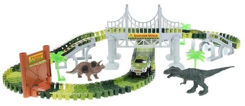 Univers dinosaures avec pont et porte