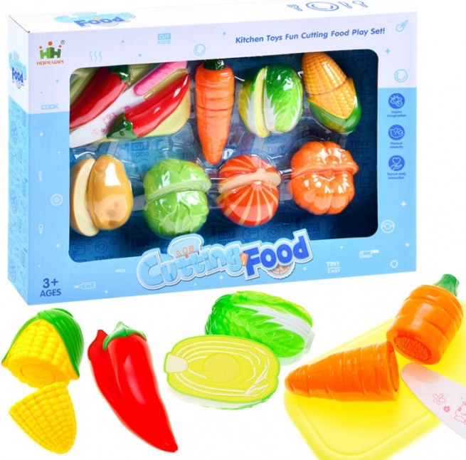 Schneidset aus Obst mit Schneidebrett und Messer für Kinder – Gemüse