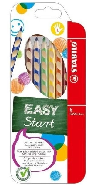 STABILO EASYstart set 6 kleurpotloden voor linkshandigen