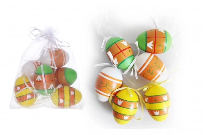 Decoratieve plastic beschilderde eieren 6 cm