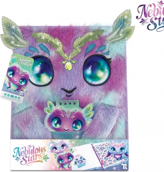 Nebulous Stars fluffy A5 diary with lock