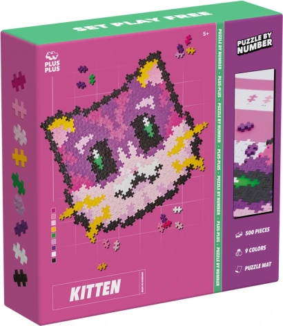 Plus-Plus mosaïque par numéros – chat, 500 pièces