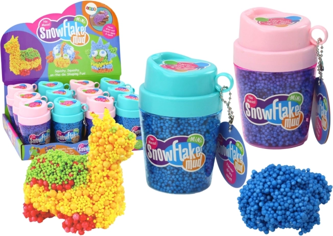 Slime neige bleu avec billes de polystyrène